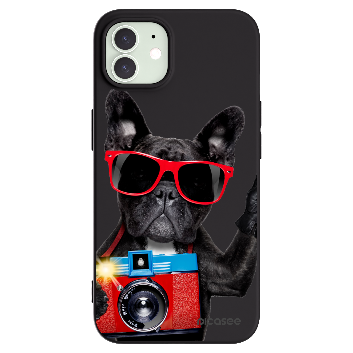 Picasee Apple iPhone 12 Hülle - Schwarzes Silikon - Französische Bulldogge