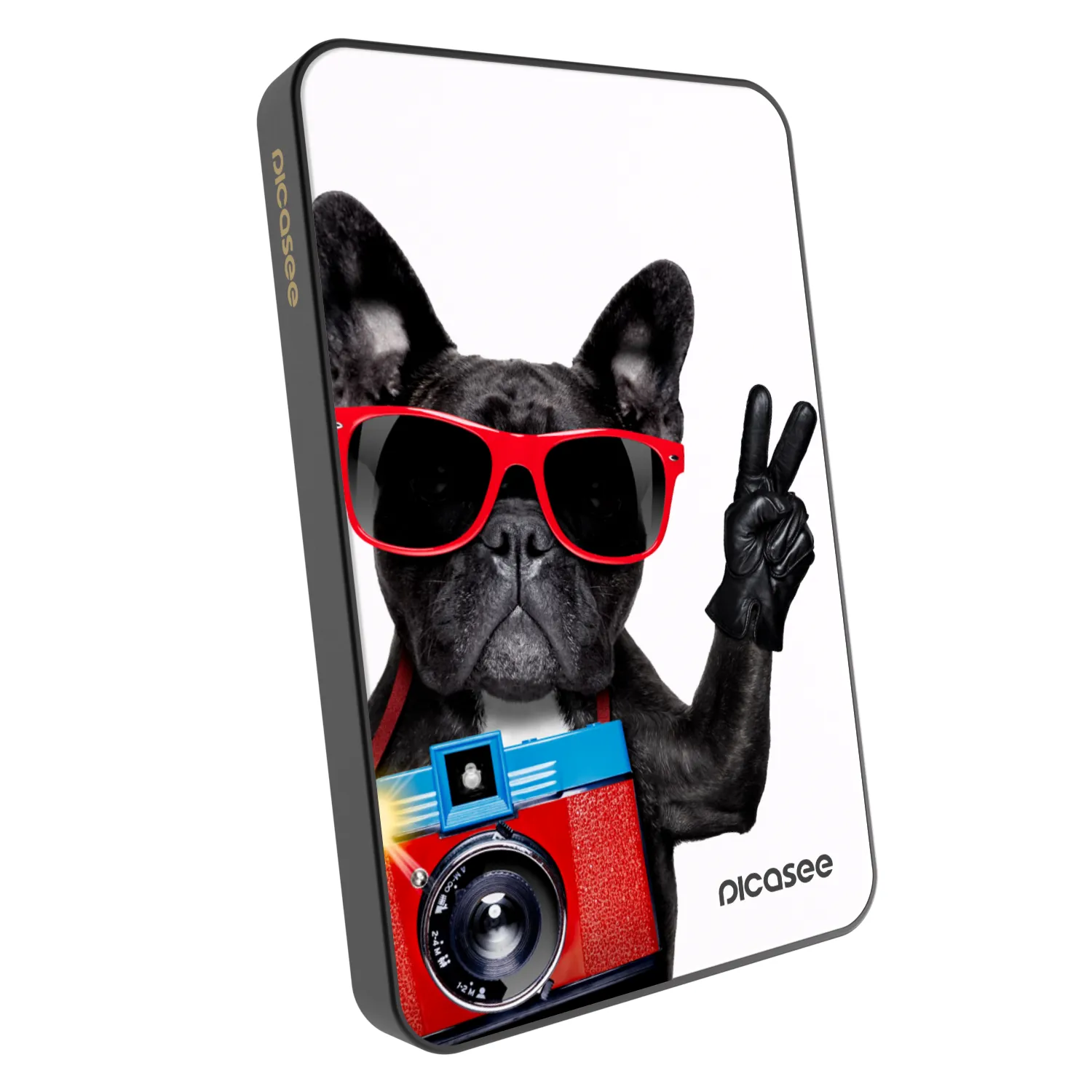 Picasee Powerbank mit MagSafe 5 000 mAh Grau - Französische Bulldogge