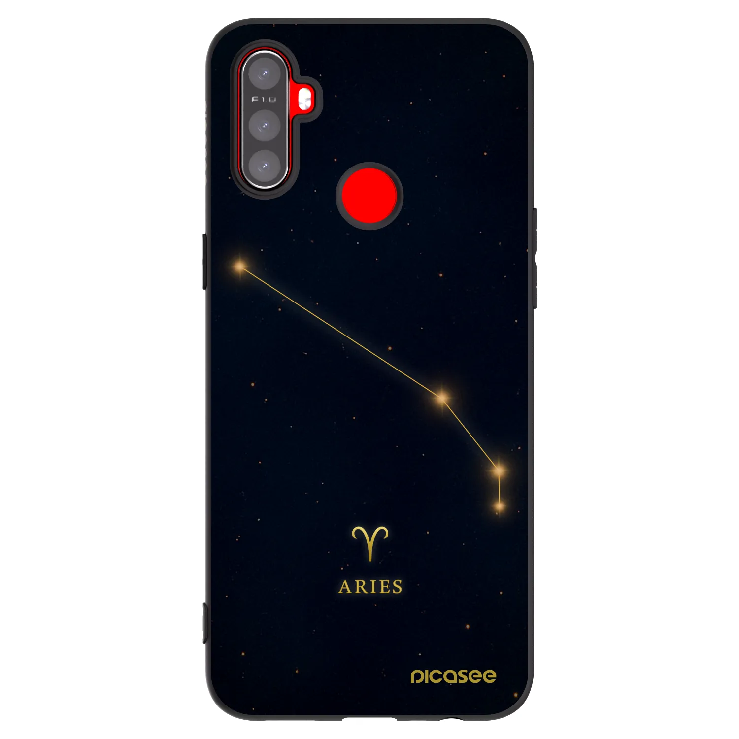 Picasee Realme C3 Hülle - Schwarzes Silikon - ARIES