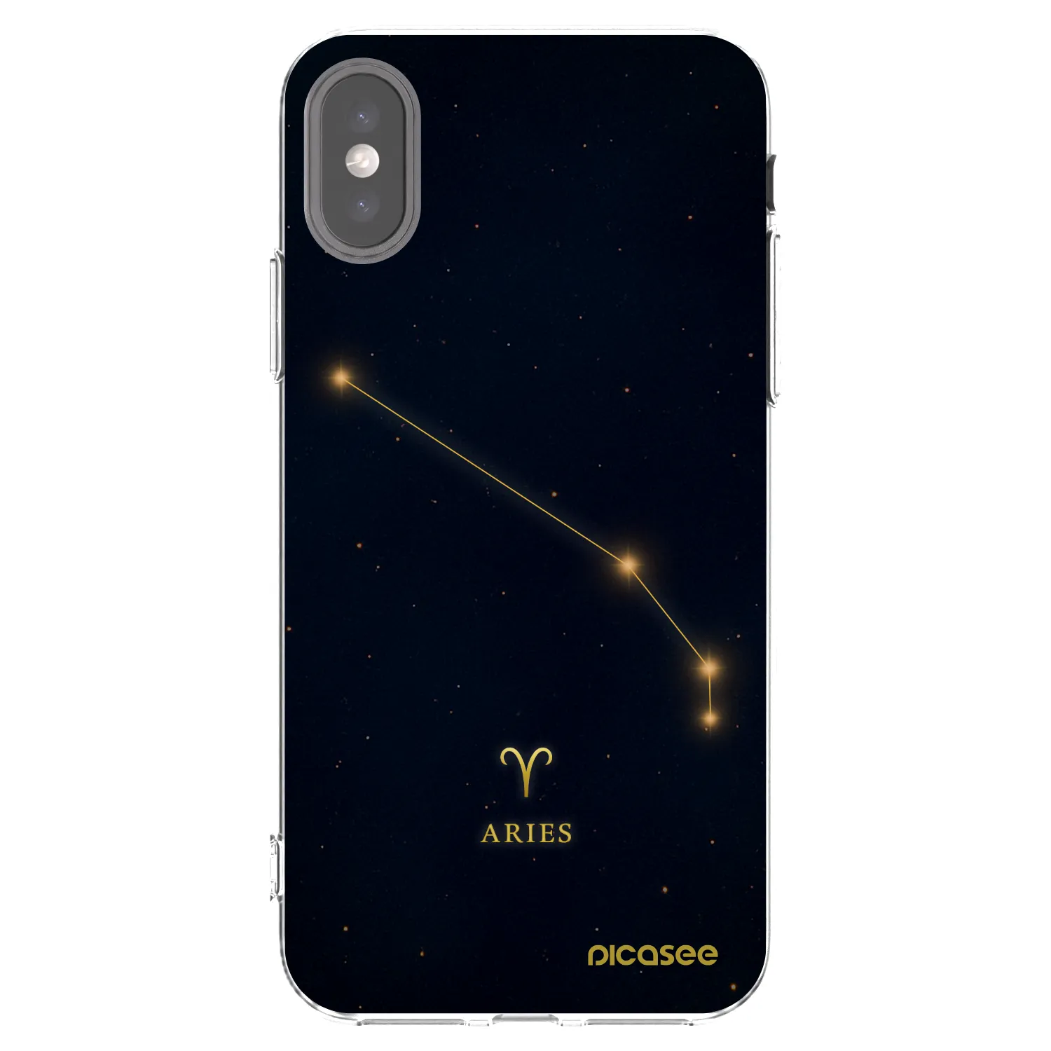Picasee Apple iPhone X/XS Hülle - Transparentes Silikon - ARIES