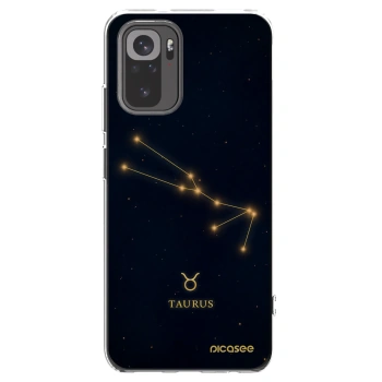Picasee Xiaomi Redmi Note 10S Hülle - Transparentes Silikon - TAURUS