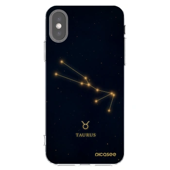 Picasee Apple iPhone X/XS Hülle - Transparentes Silikon - TAURUS