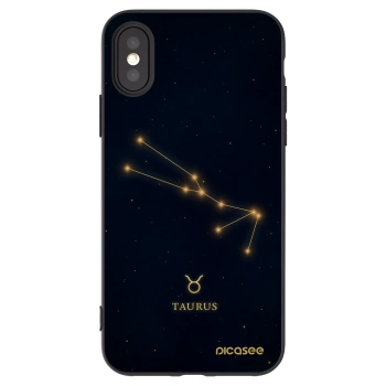 Picasee Apple iPhone X/XS Hülle - Schwarzes Silikon - TAURUS