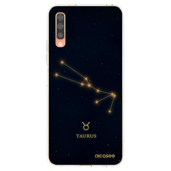 Picasee Samsung Galaxy A70 A705F Hülle - Transparentes Silikon - TAURUS