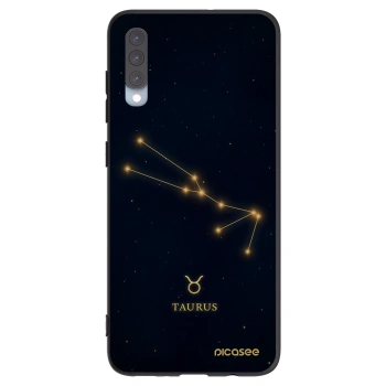 Picasee Samsung Galaxy A70 A705F Hülle - Schwarzes Silikon - TAURUS