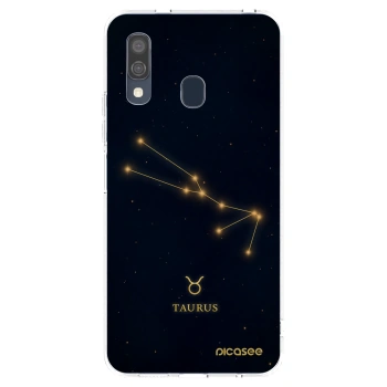 Picasee Samsung Galaxy A40 A405F Hülle - Transparentes Silikon - TAURUS