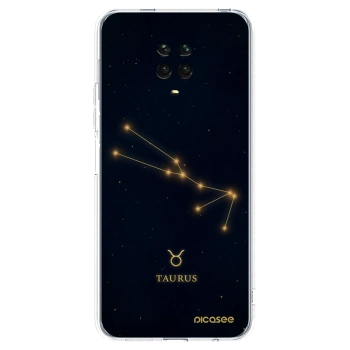 Picasee Xiaomi Redmi Note 9 Pro Hülle - Transparentes Silikon - TAURUS