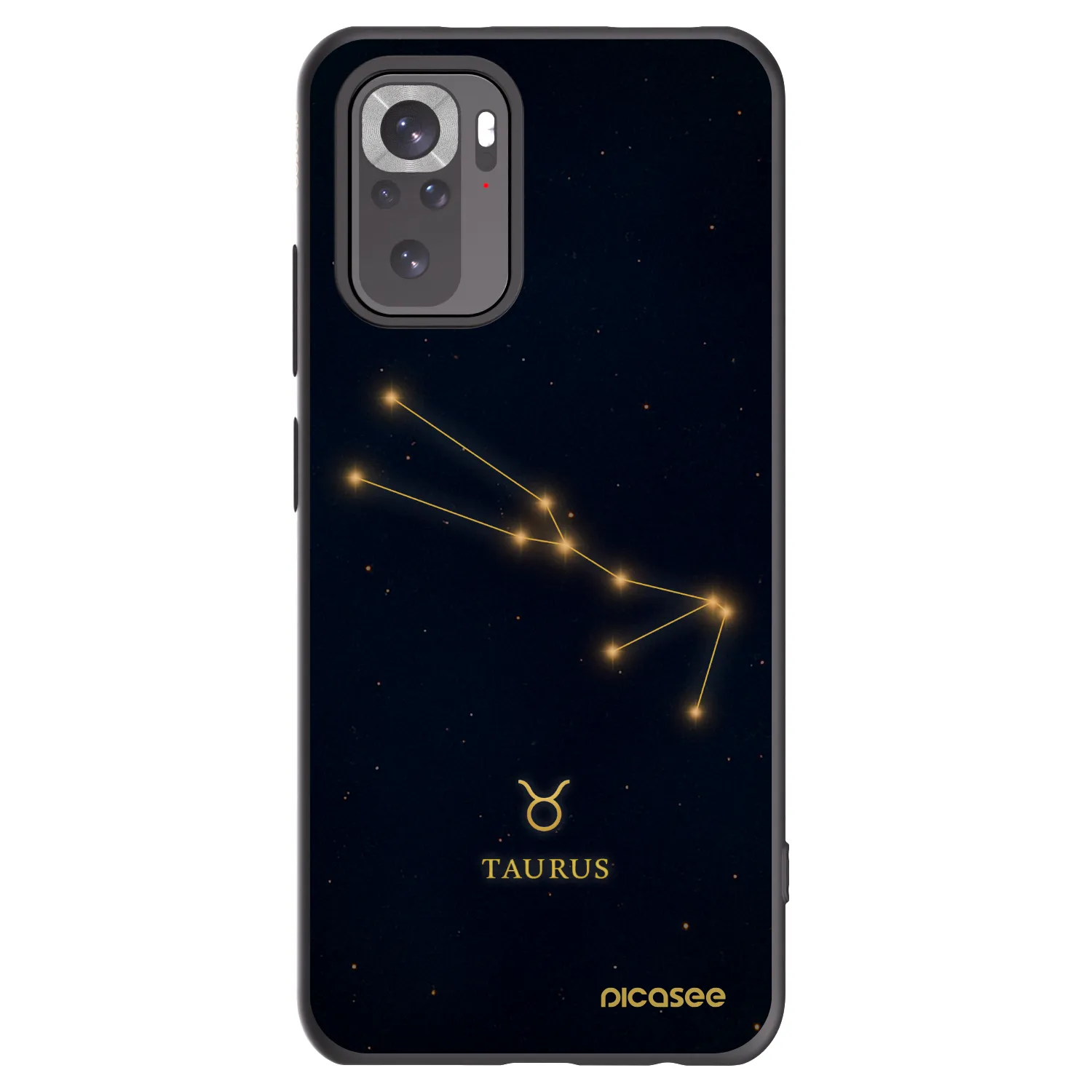 Picasee Xiaomi Redmi Note 10 Hülle - Schwarzes Silikon - TAURUS