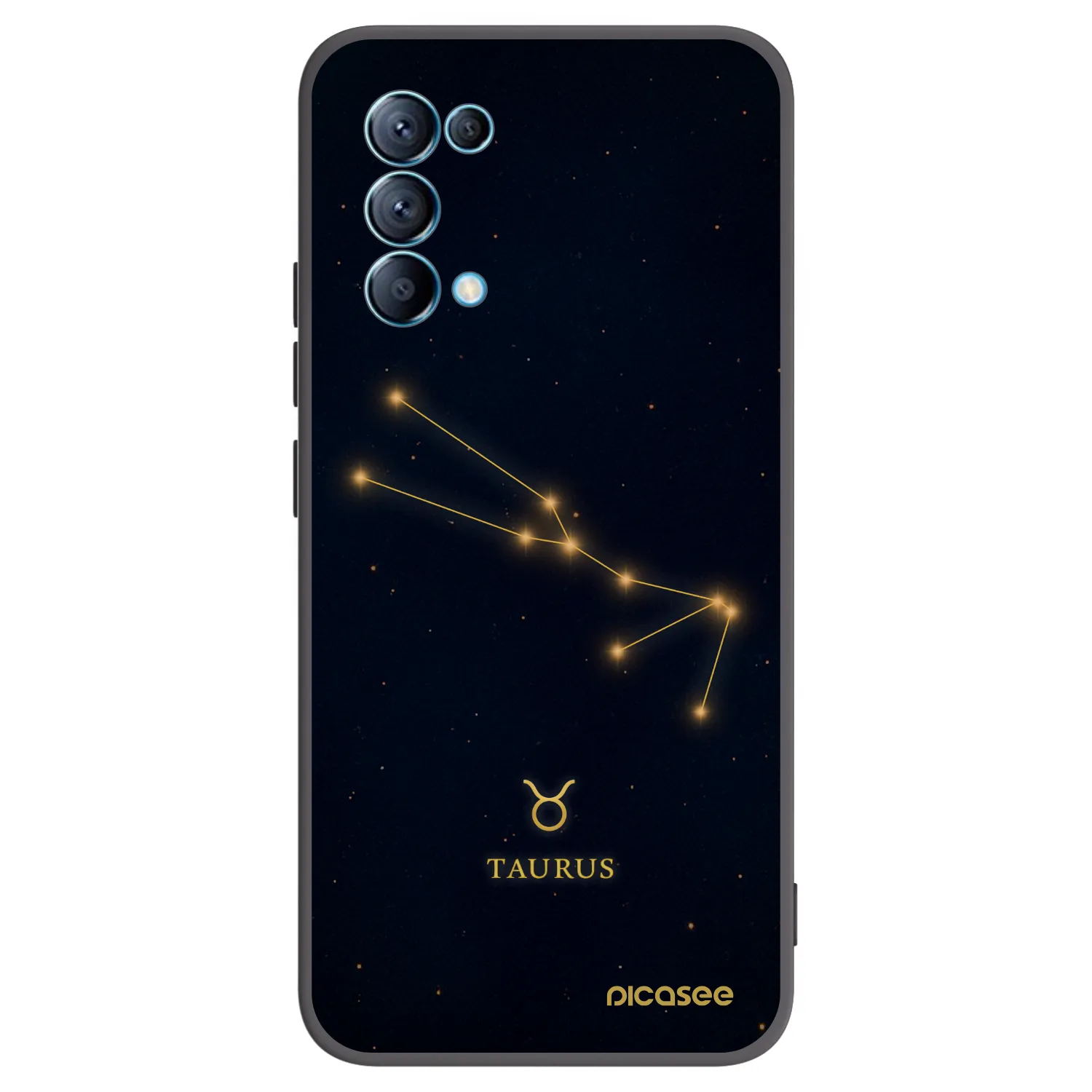 Picasee OPPO Reno 5 5G Hülle - Schwarzes Silikon - TAURUS
