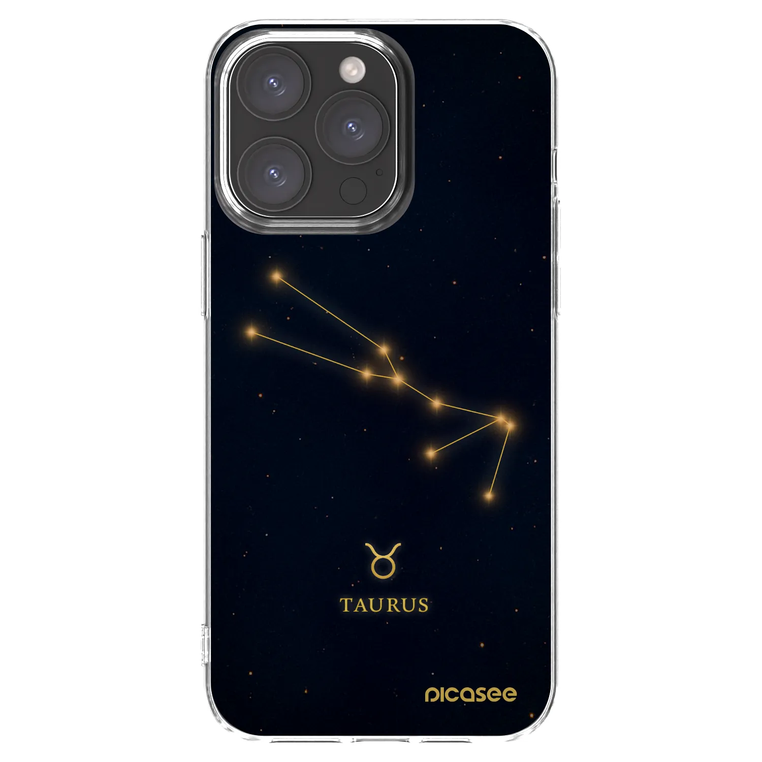 Picasee Apple iPhone 15 Pro Max Hülle - Transparentes Silikon - TAURUS