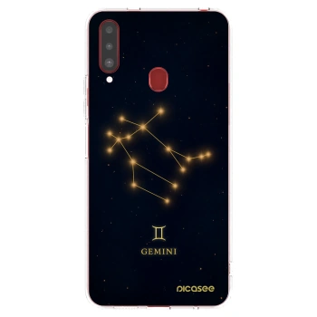 Picasee Samsung Galaxy A20s Hülle - Transparentes Silikon - GEMINI