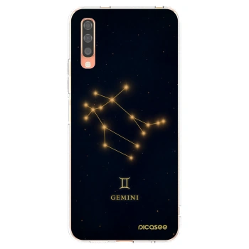 Picasee Samsung Galaxy A70 A705F Hülle - Transparentes Silikon - GEMINI