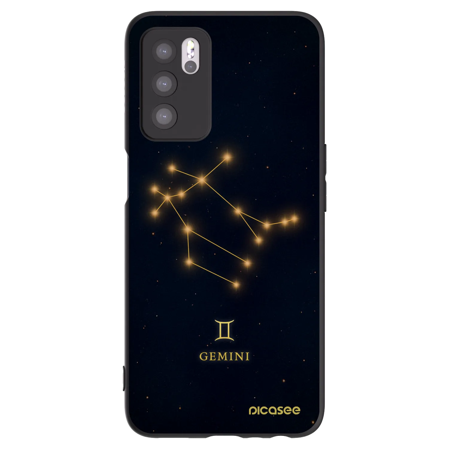 Picasee OPPO A16 Hülle - Schwarzes Silikon - GEMINI