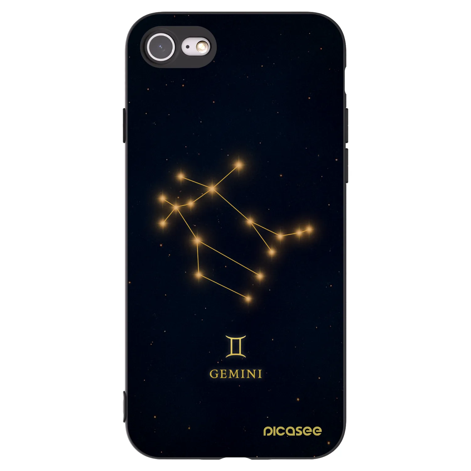 Picasee Apple iPhone 8 Hülle - Schwarzes Silikon - GEMINI