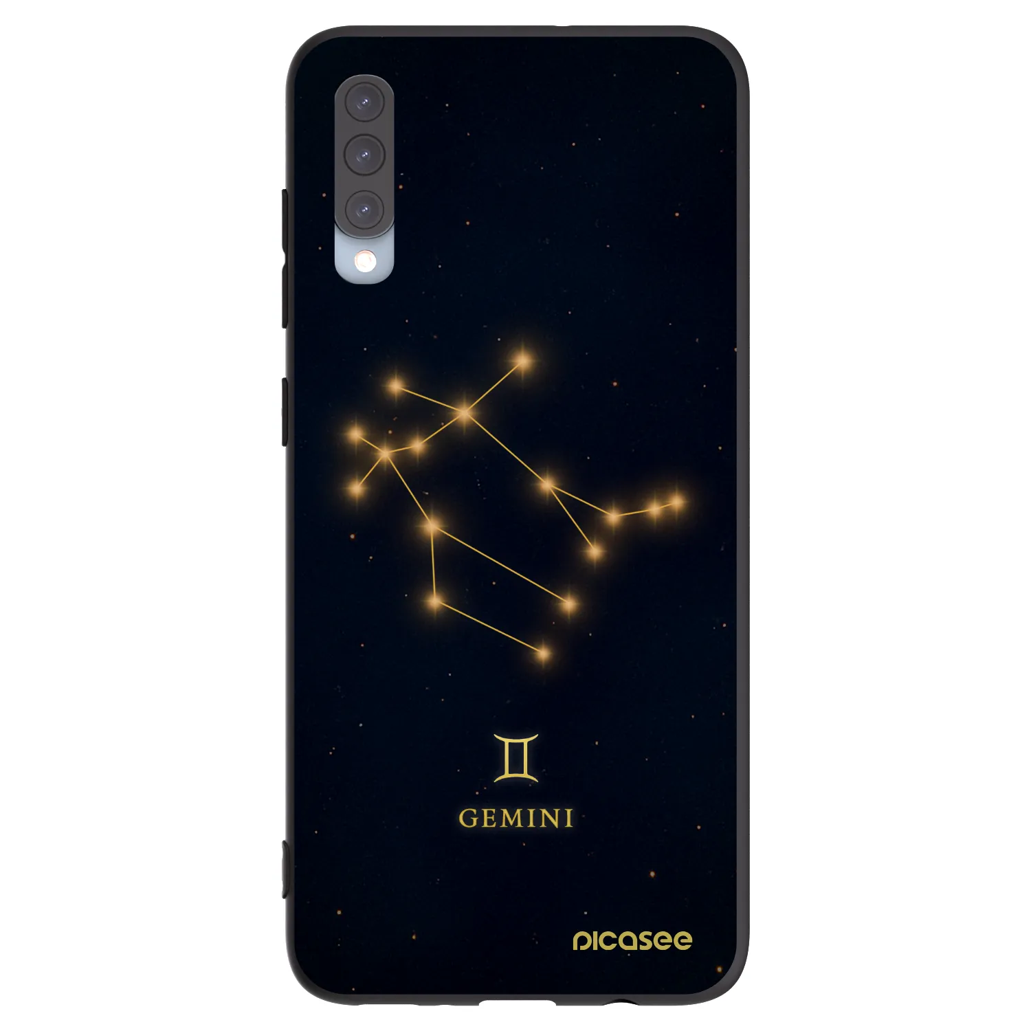 Picasee Samsung Galaxy A70 A705F Hülle - Schwarzes Silikon - GEMINI