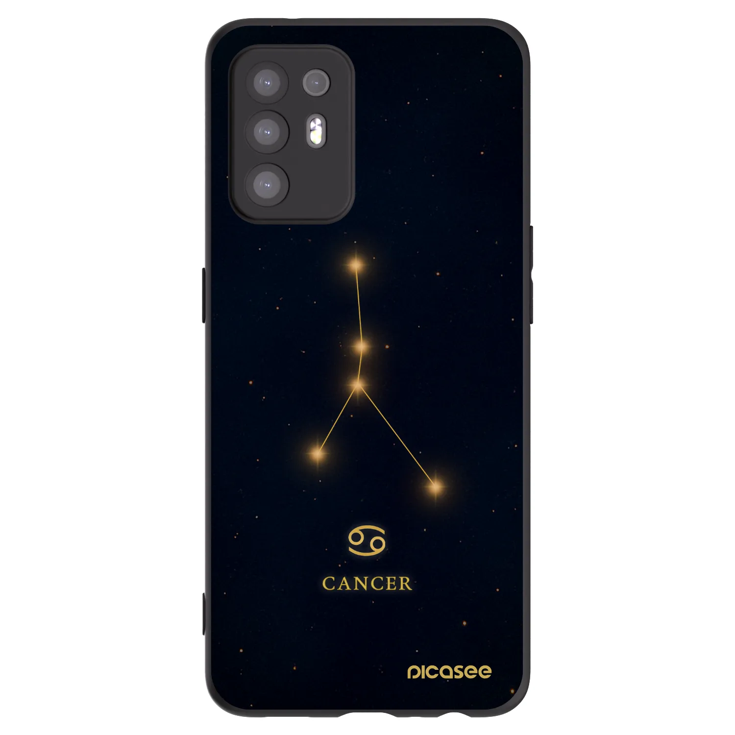 Picasee OPPO A94 5G Hülle - Schwarzes Silikon - CANCER