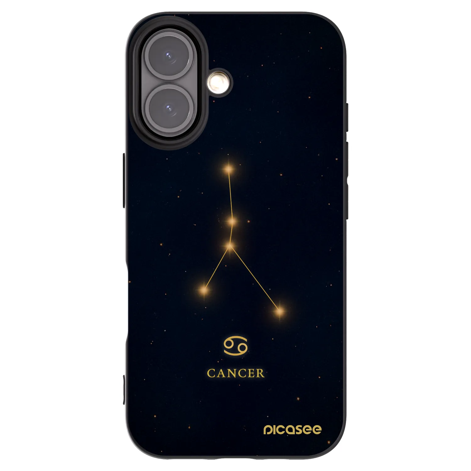 Picasee Apple iPhone 16 Hülle - Schwarzes Silikon - CANCER