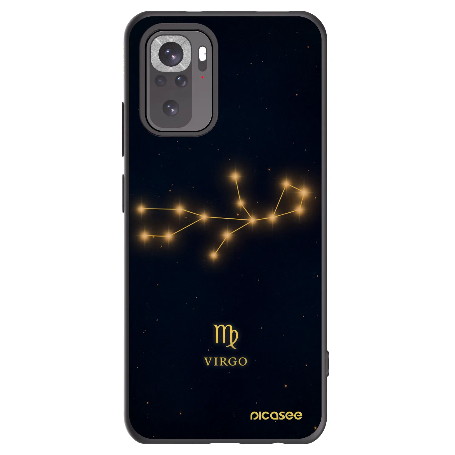 Picasee Xiaomi Redmi Note 10 Hülle - Schwarzes Silikon - VIRGO