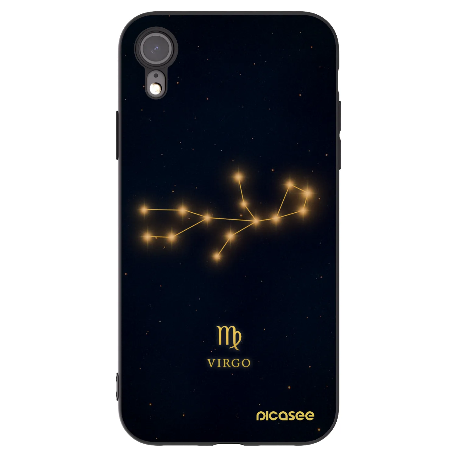 Picasee Apple iPhone XR Hülle - Schwarzes Silikon - VIRGO