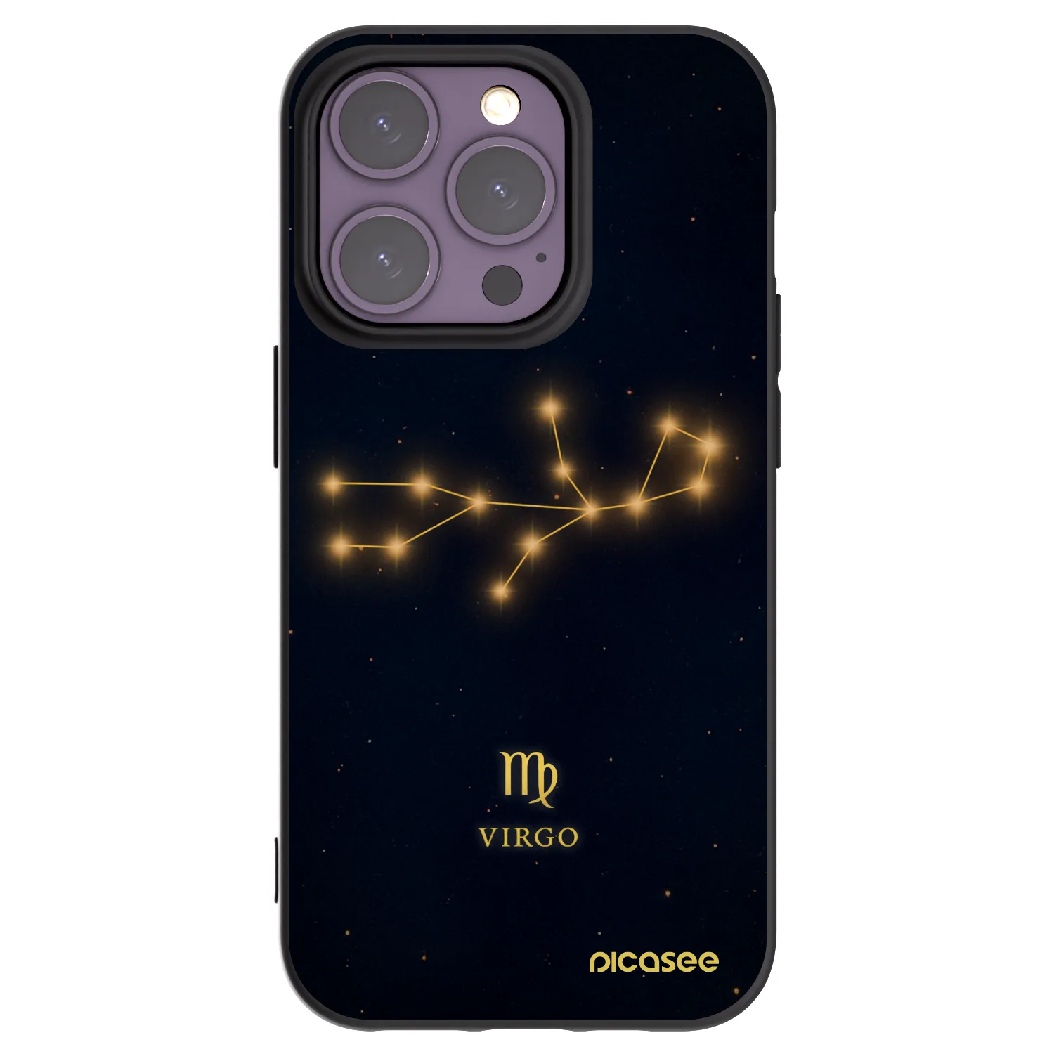 Picasee Apple iPhone 14 Pro Hülle - Schwarzes Silikon - VIRGO