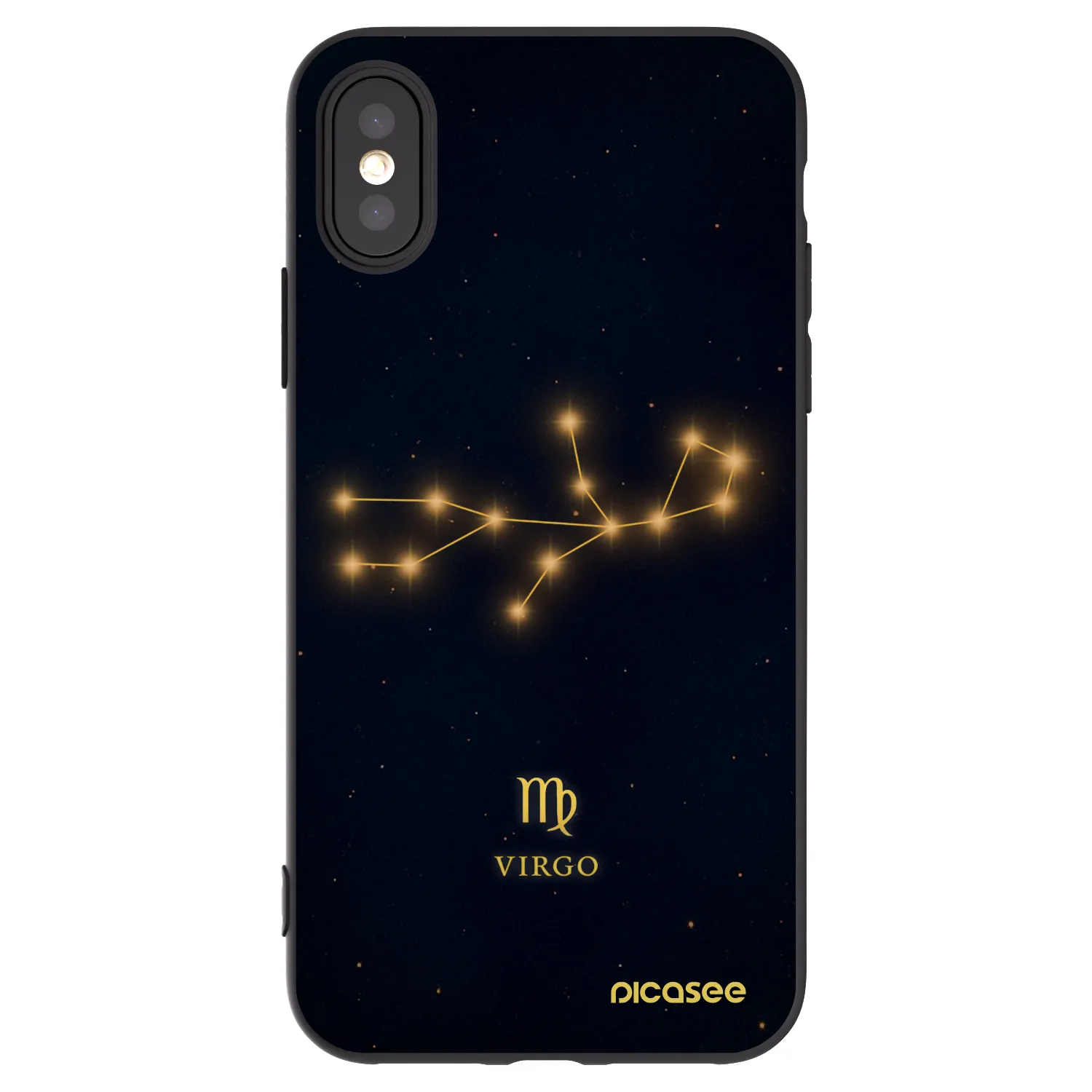 Picasee Apple iPhone X/XS Hülle - Schwarzes Silikon - VIRGO