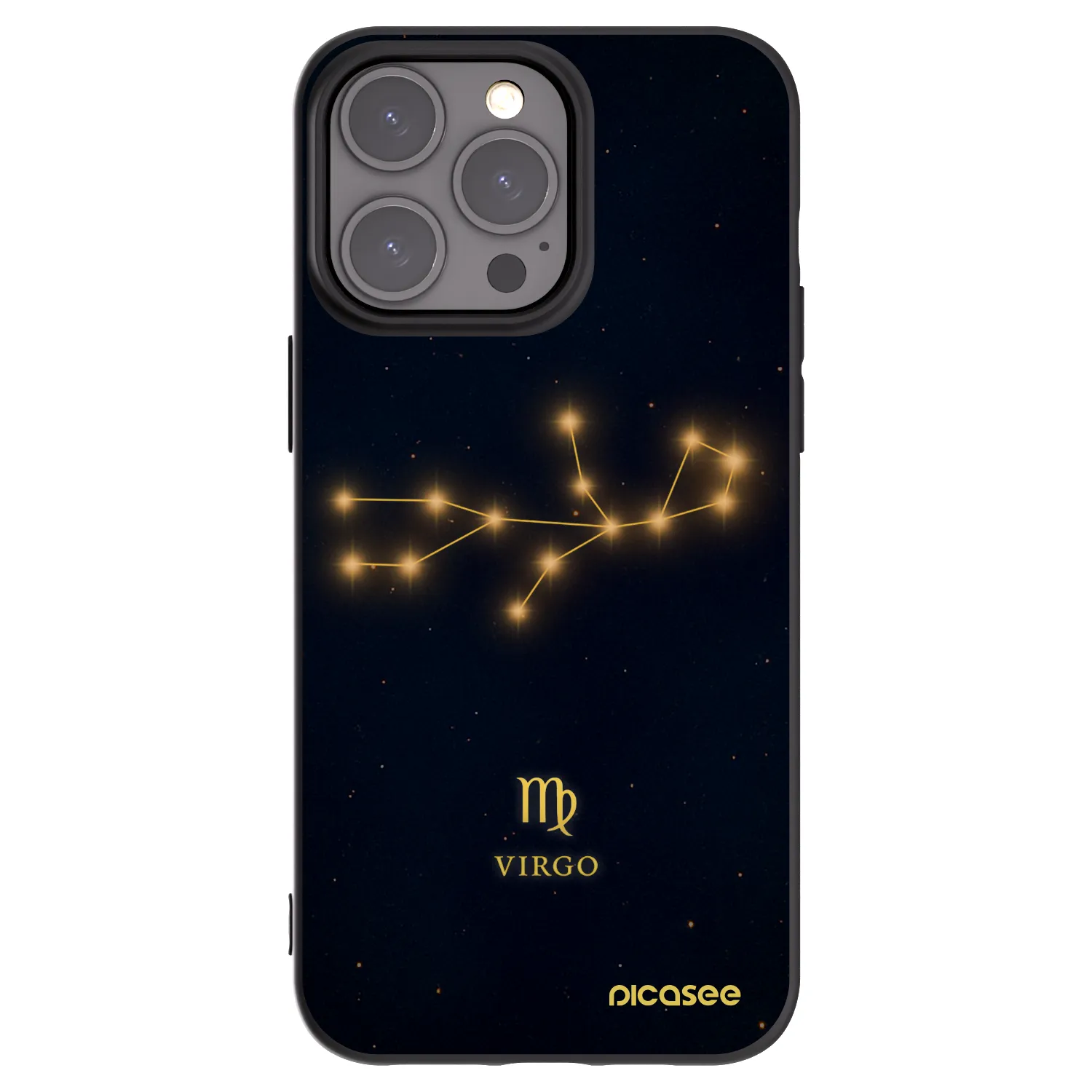 Picasee Apple iPhone 15 Pro Max Hülle - Schwarzes Silikon - VIRGO