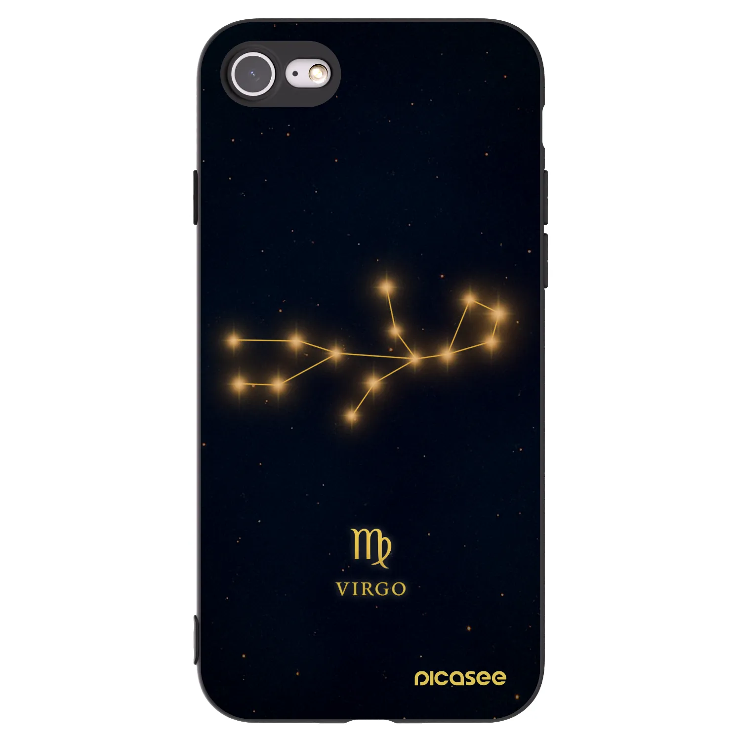 Picasee Apple iPhone 8 Hülle - Schwarzes Silikon - VIRGO