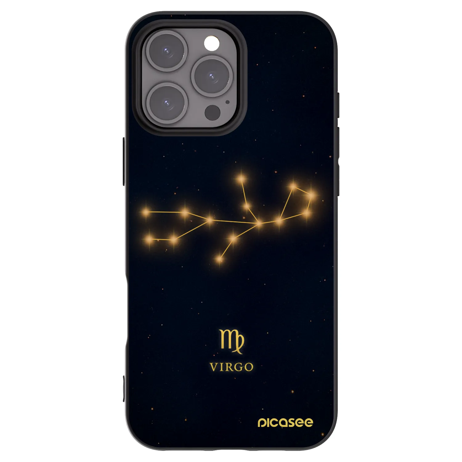 Picasee Apple iPhone 16 Pro Max Hülle - Schwarzes Silikon - VIRGO