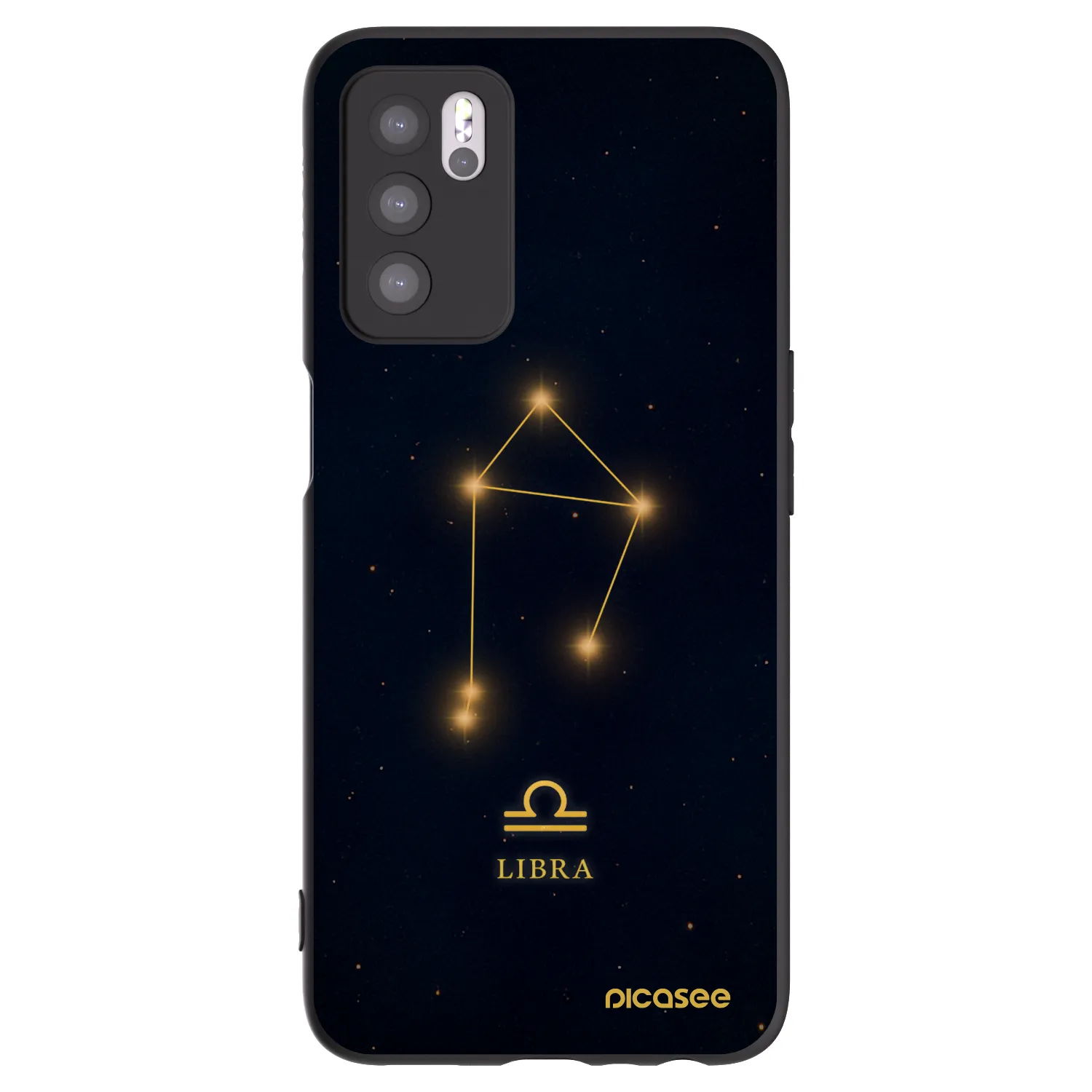 Picasee OPPO A16 Hülle - Schwarzes Silikon - LIBRA