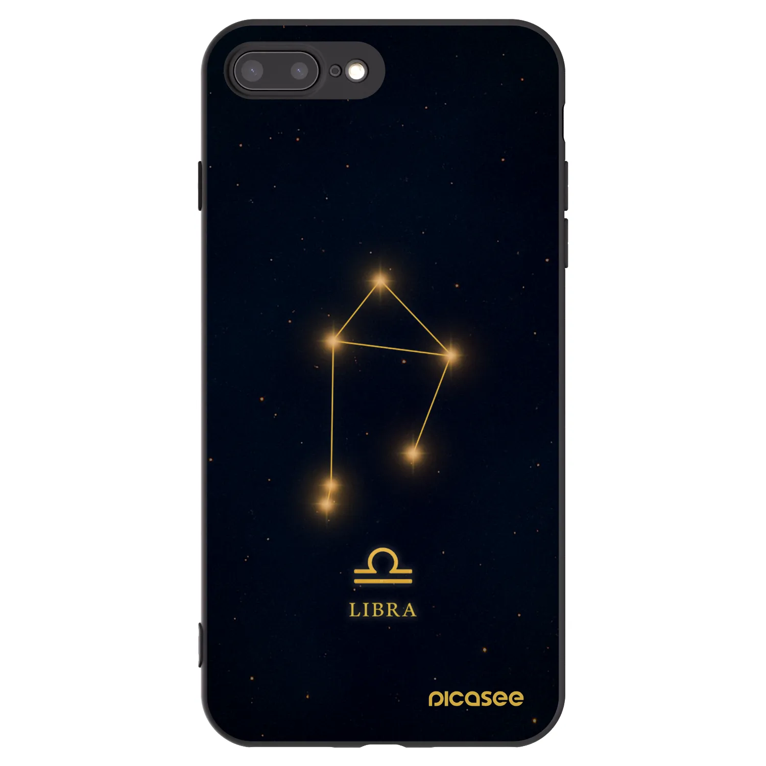 Picasee Apple iPhone 8 Plus Hülle - Schwarzes Silikon - LIBRA