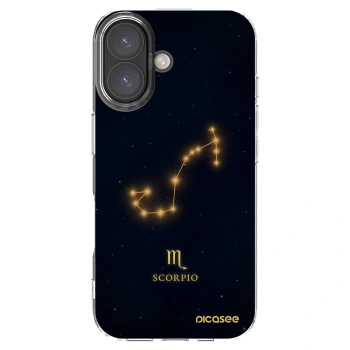 Picasee Apple iPhone 16 Hülle - Transparentes Silikon - SCORPIO