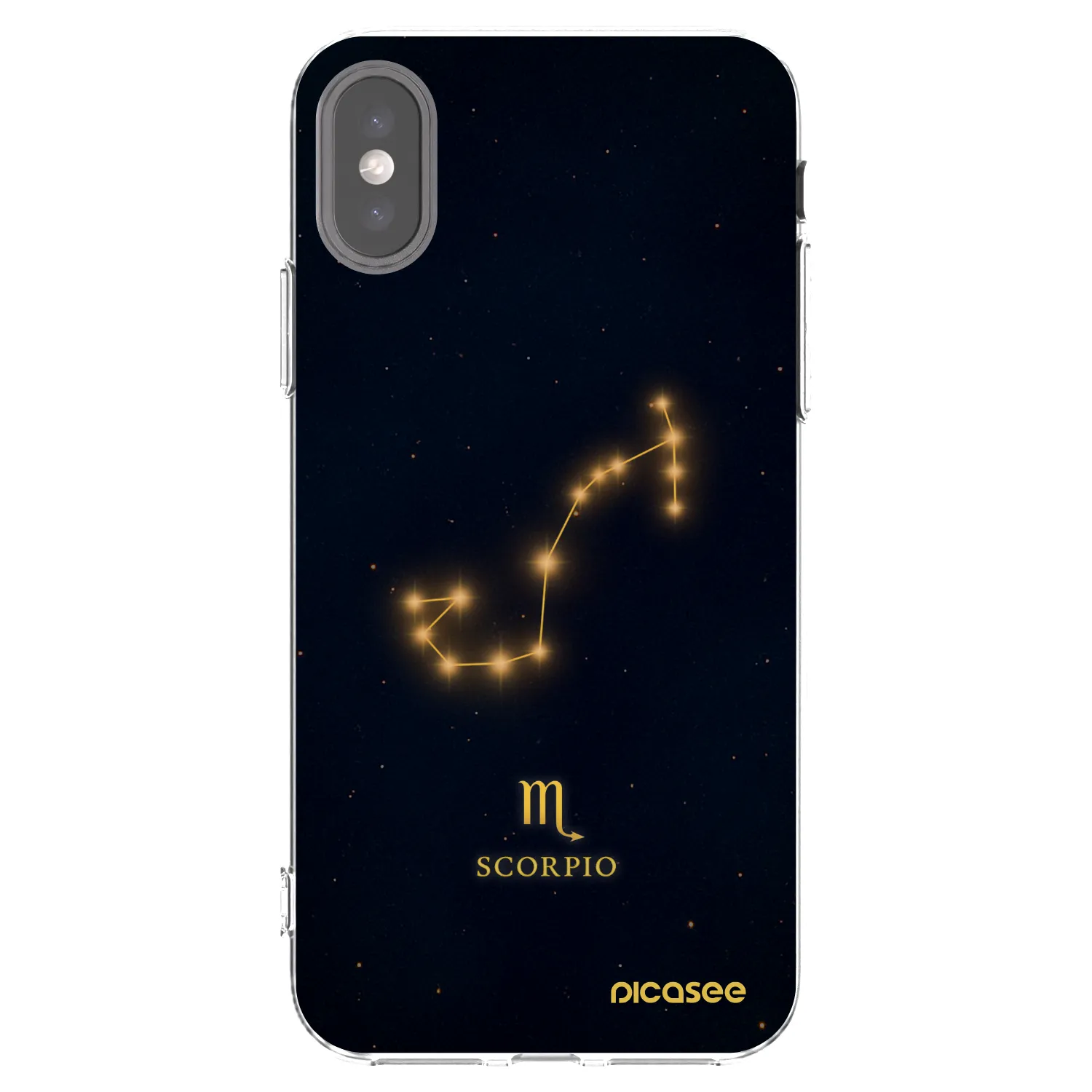 Picasee Apple iPhone X/XS Hülle - Transparentes Silikon - SCORPIO