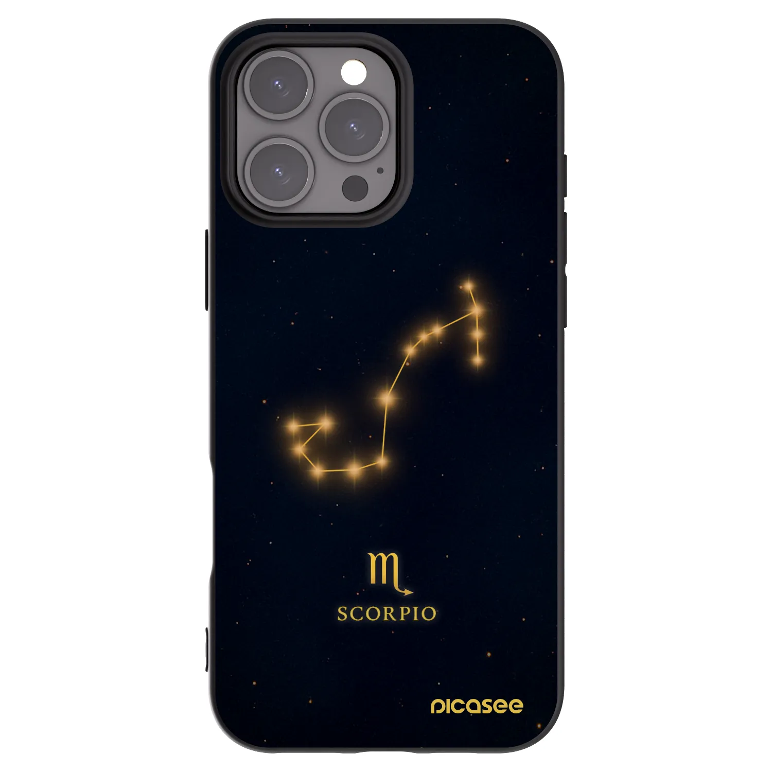 Picasee Apple iPhone 16 Pro Max Hülle - Schwarzes Silikon - SCORPIO