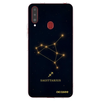 Picasee Samsung Galaxy A20s Hülle - Transparentes Silikon - SAGITTARIUS
