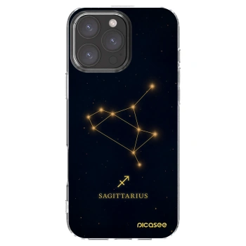 Picasee Apple iPhone 16 Pro Max Hülle - Transparentes Silikon - SAGITTARIUS