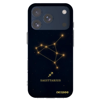 Picasee Apple iPhone 17 Pro Hülle - Transparentes Silikon - SAGITTARIUS