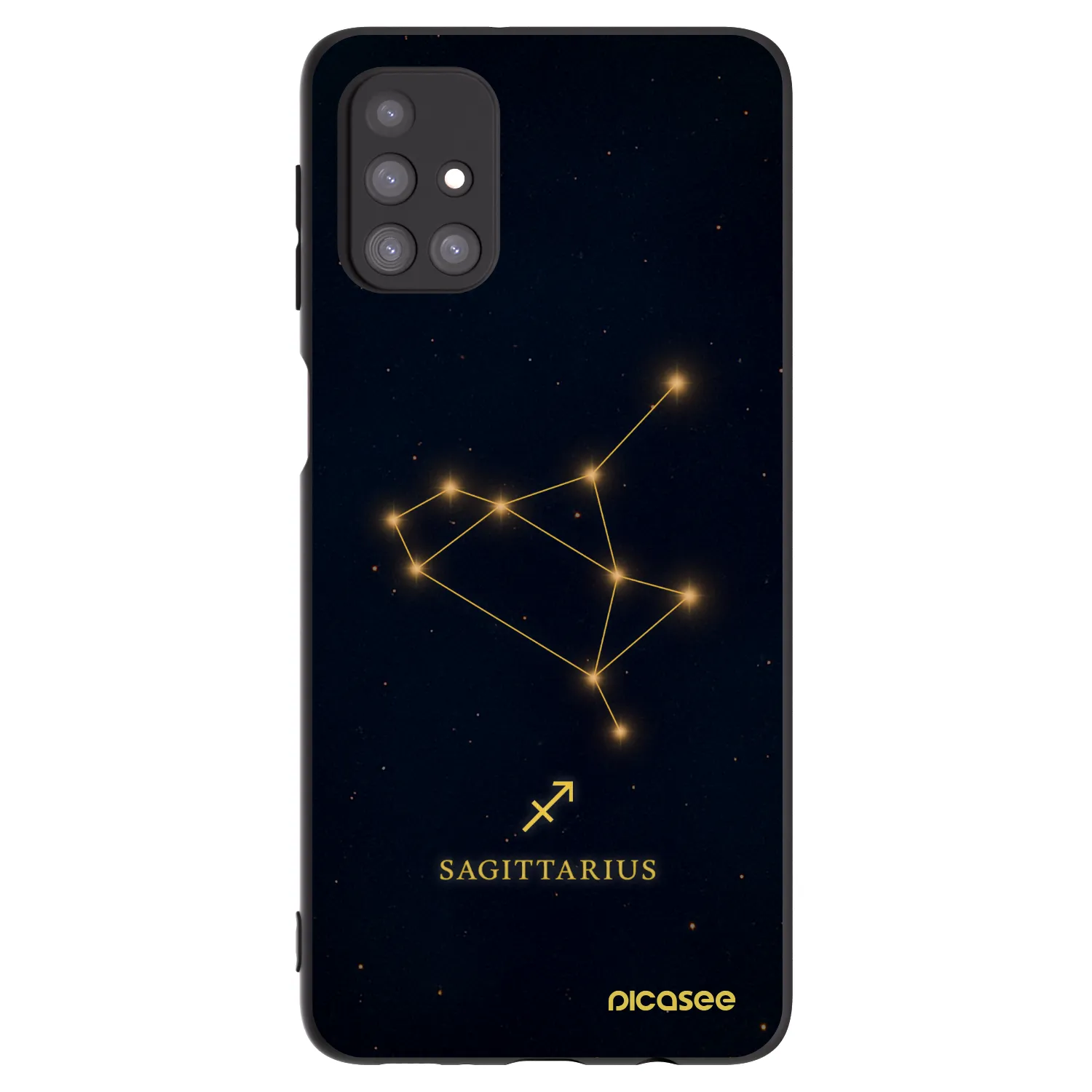 Picasee Samsung Galaxy M31s Hülle - Schwarzes Silikon - SAGITTARIUS