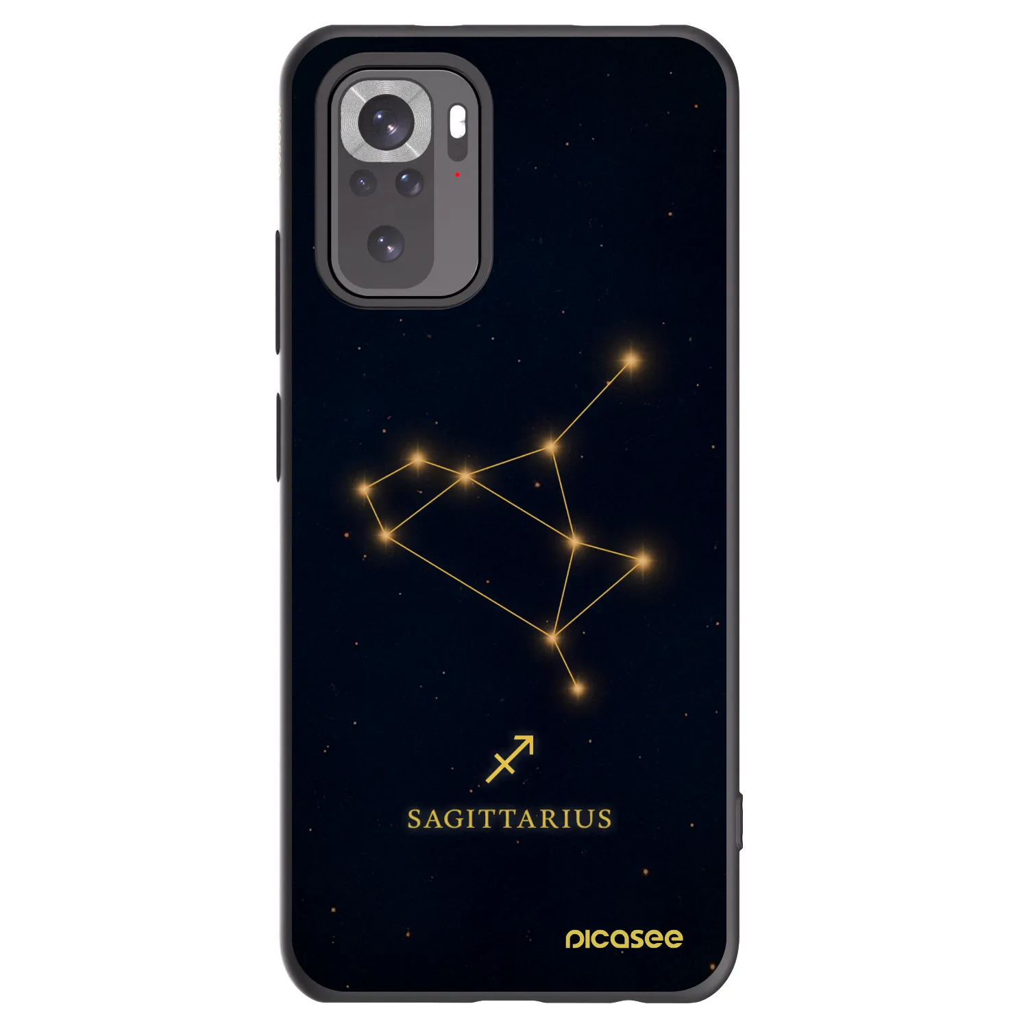 Picasee Xiaomi Redmi Note 10 Hülle - Schwarzes Silikon - SAGITTARIUS