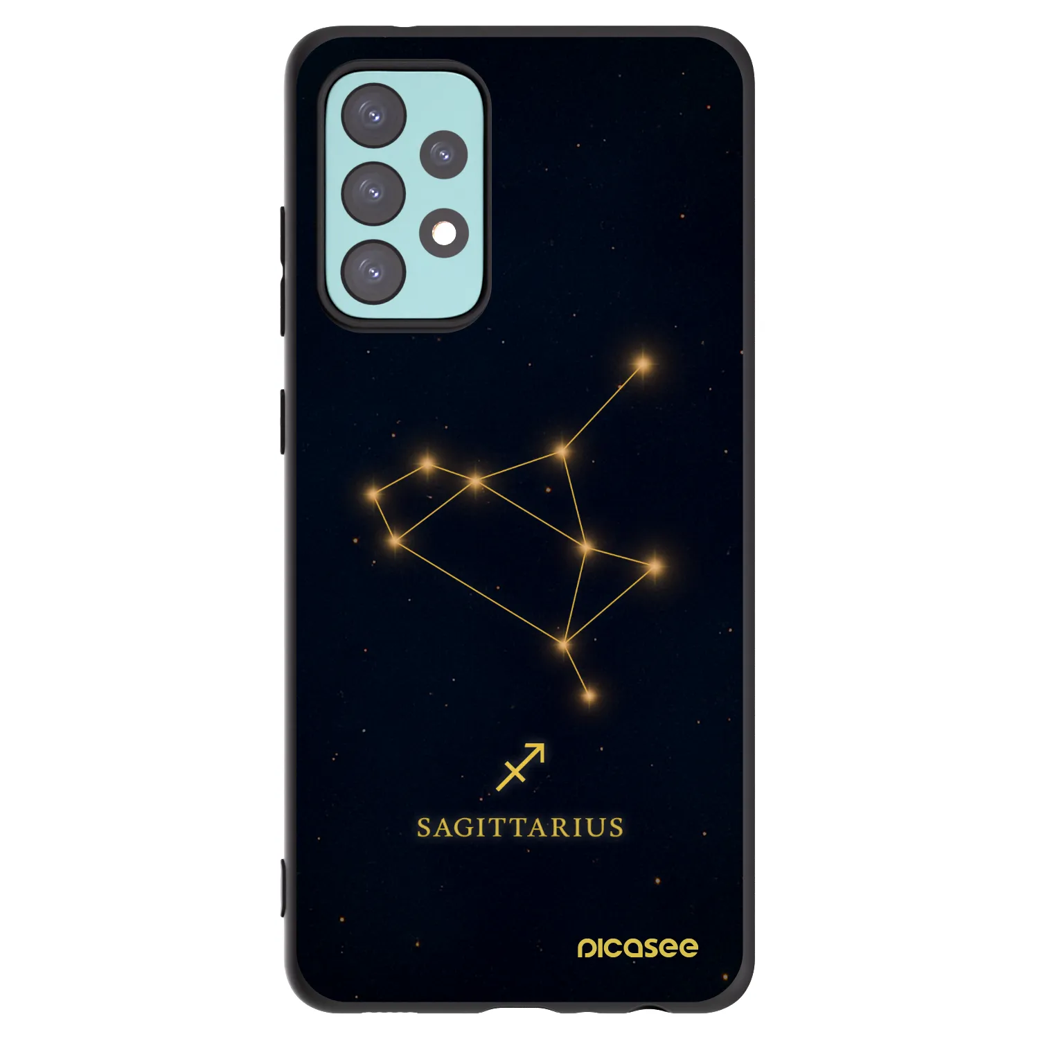 Picasee Samsung Galaxy A72 A725F Hülle - Schwarzes Silikon - SAGITTARIUS