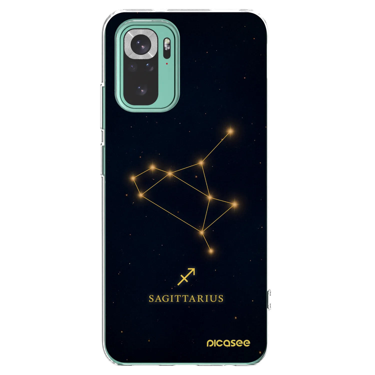 Picasee Xiaomi Redmi Note 10 Pro Hülle - Transparentes Silikon - SAGITTARIUS