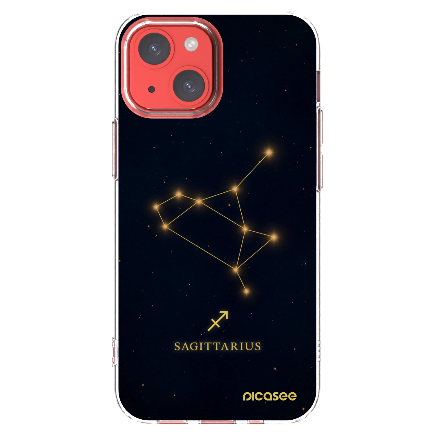Picasee Apple iPhone 13 mini Hülle - Transparentes Silikon - SAGITTARIUS