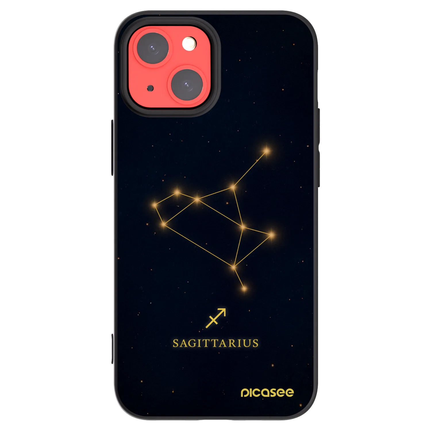 Picasee Apple iPhone 13 mini Hülle - Schwarzes Silikon - SAGITTARIUS
