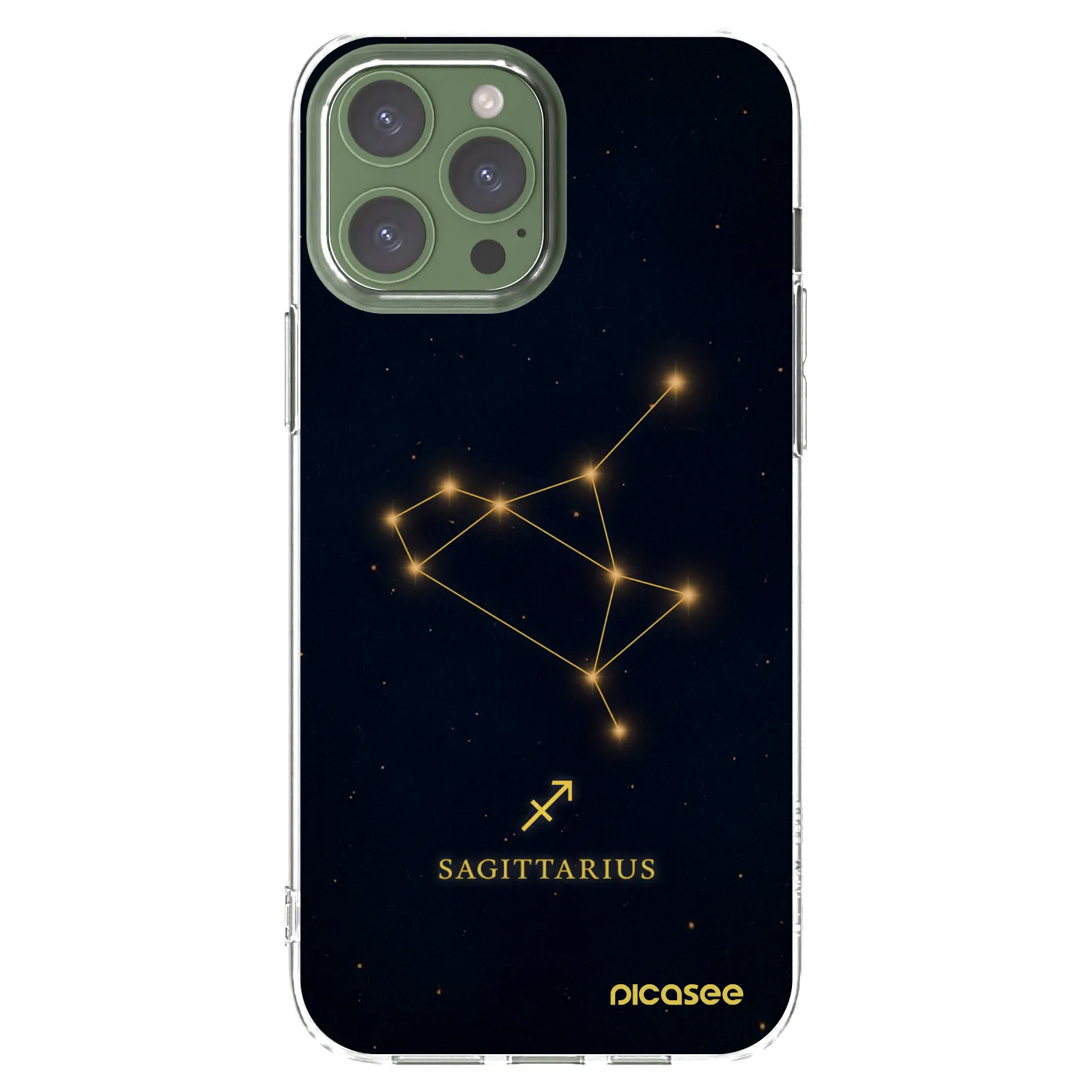 Picasee Apple iPhone 13 Pro Max Hülle - Transparentes Silikon - SAGITTARIUS