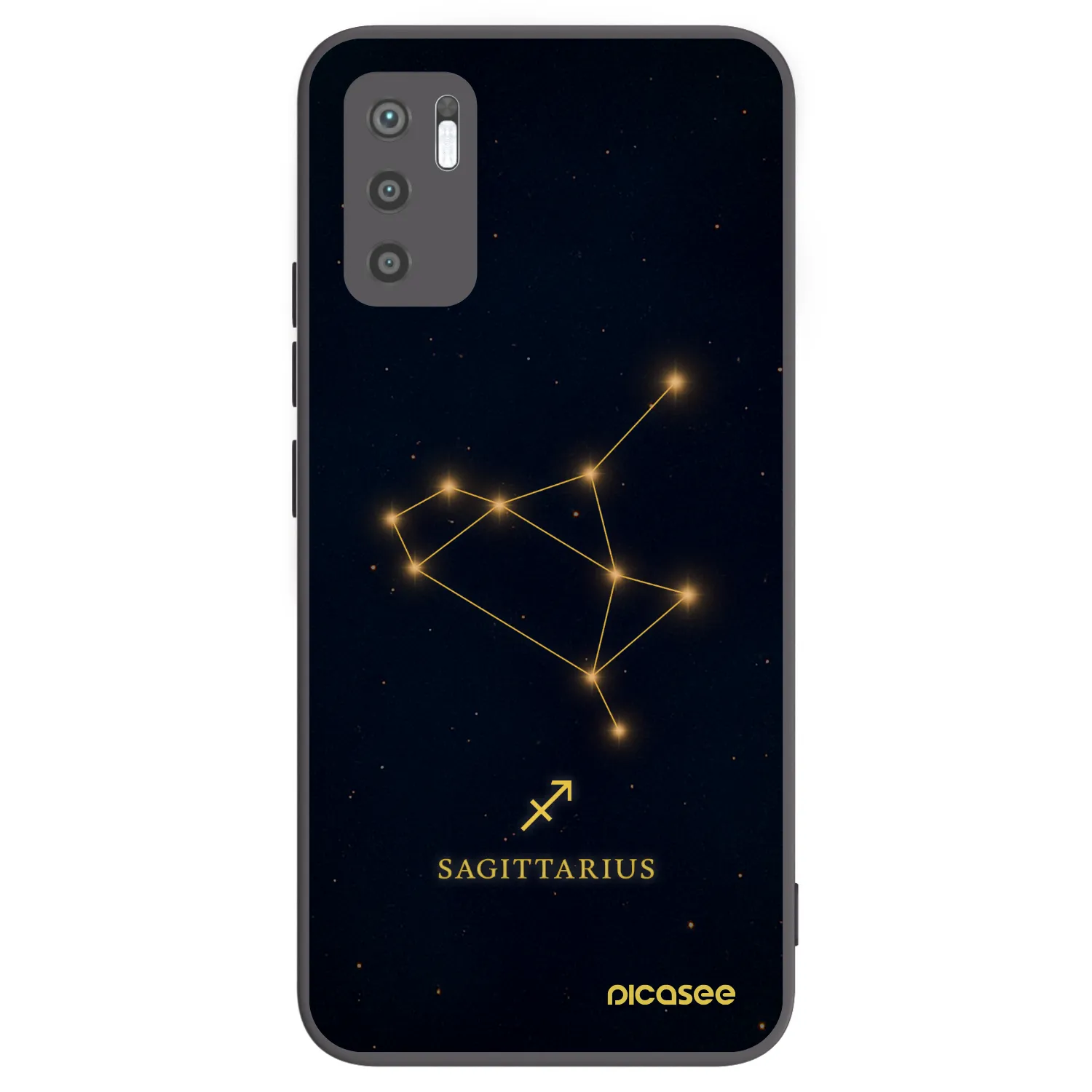 Picasee Xiaomi Redmi Note 10 5G Hülle - Schwarzes Silikon - SAGITTARIUS