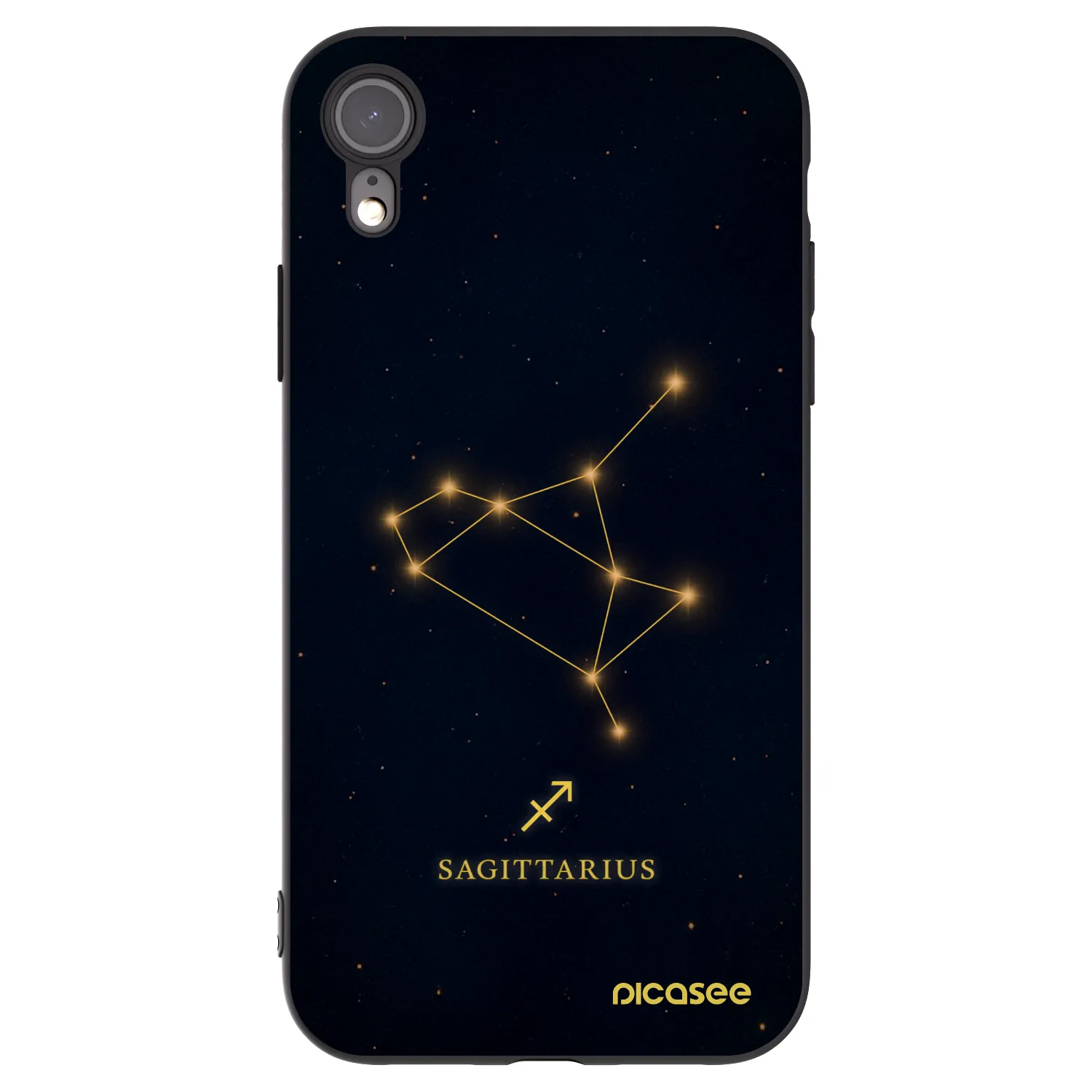 Picasee Apple iPhone XR Hülle - Schwarzes Silikon - SAGITTARIUS