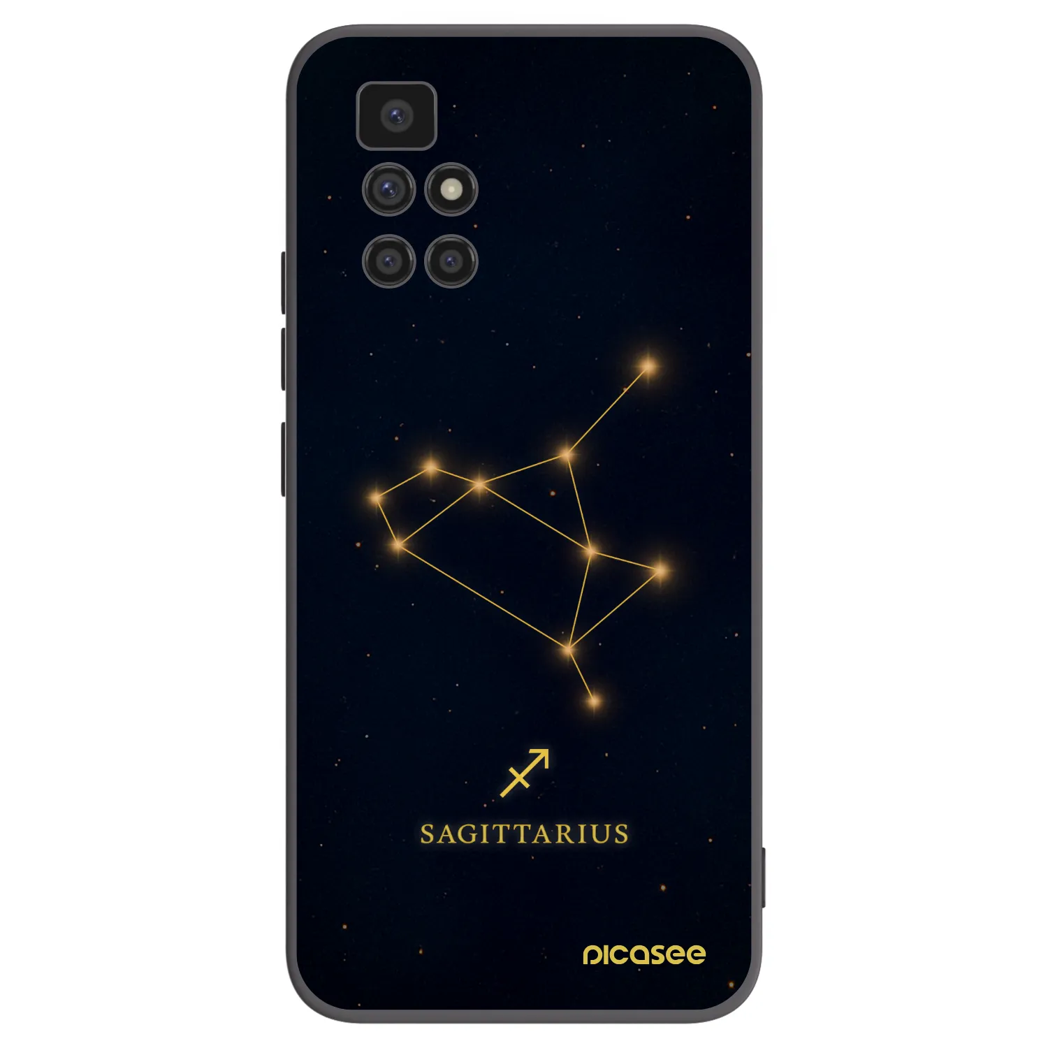 Picasee Xiaomi Redmi 10 Hülle - Schwarzes Silikon - SAGITTARIUS