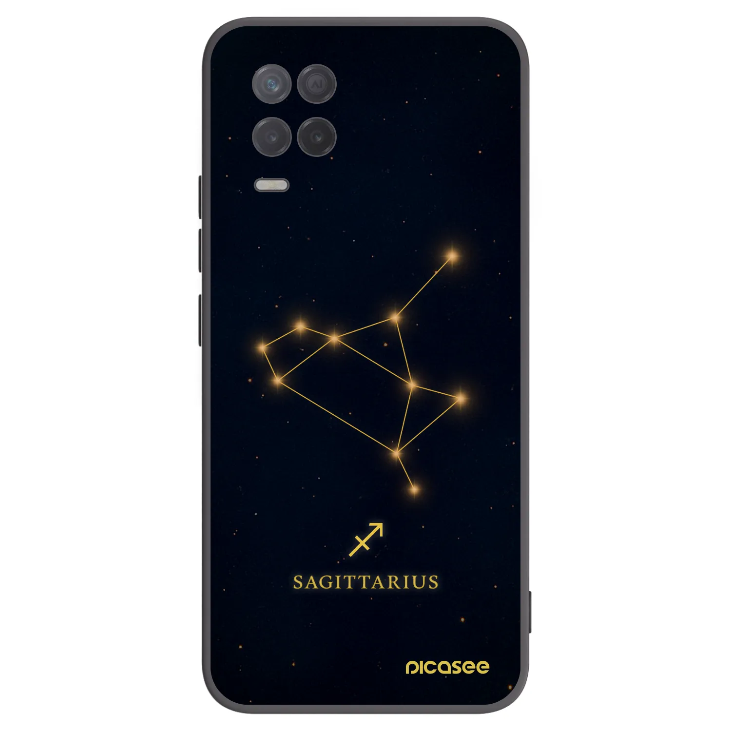 Picasee Realme 8 5G Hülle - Schwarzes Silikon - SAGITTARIUS