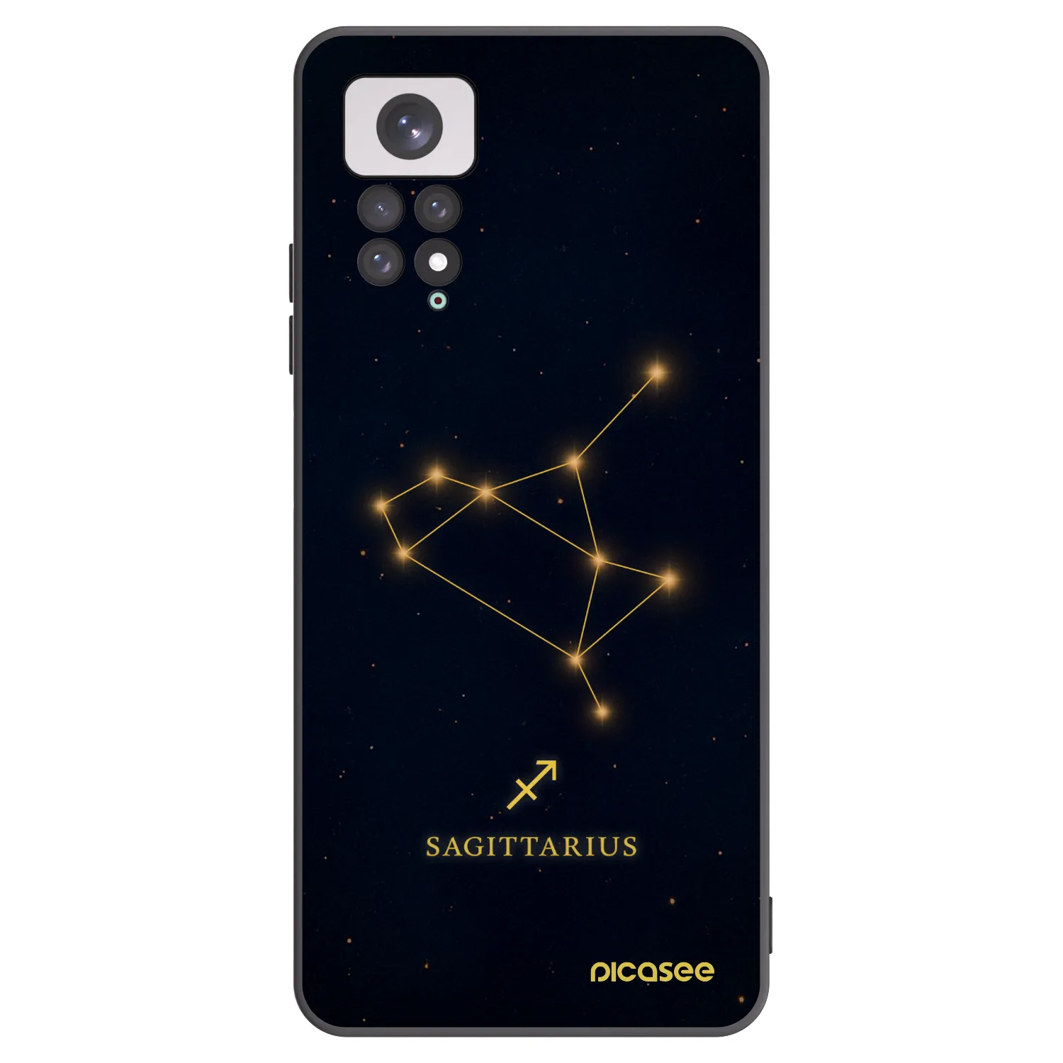 Picasee Xiaomi Redmi Note 11 Hülle - Schwarzes Silikon - SAGITTARIUS