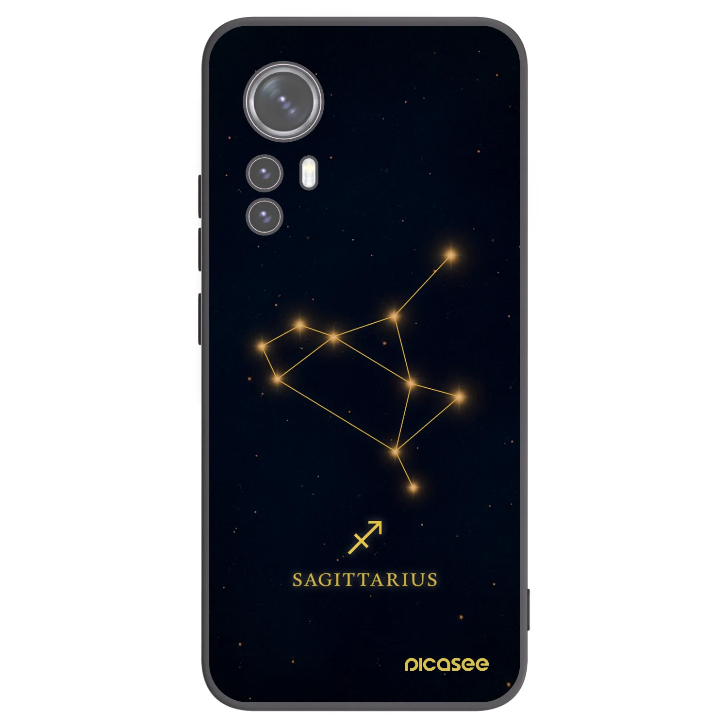 Picasee Xiaomi 12 Hülle - Schwarzes Silikon - SAGITTARIUS