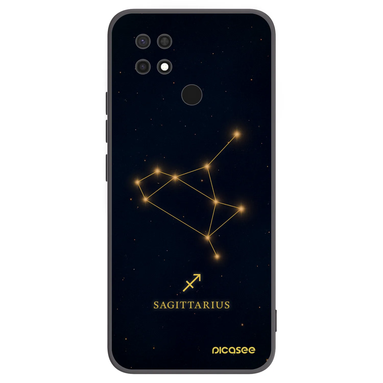 Picasee Xiaomi Redmi 10C Hülle - Schwarzes Silikon - SAGITTARIUS